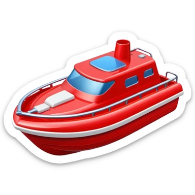 red  plastic toy boat sticker