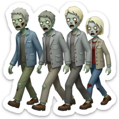 Make a croud of people that was dead on the floor standing up sticker