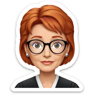 Judge Judy as a redhead with glasses  sticker
