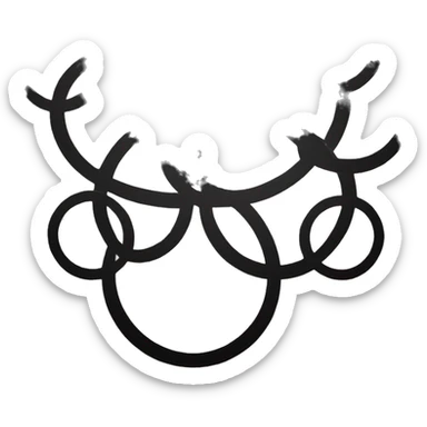 olympics games rings in black and white sticker