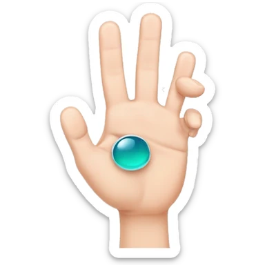 close the fingers and open the little finger to the ring finger sticker