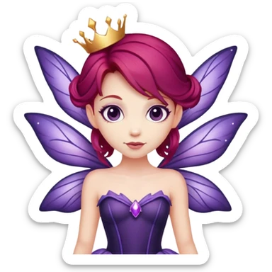 dark purple sugarplum fairy with red hair  sticker