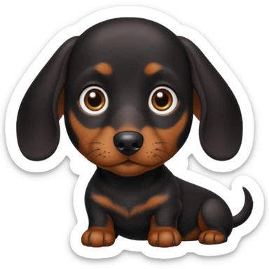 Perro salchicha negro enano sticker