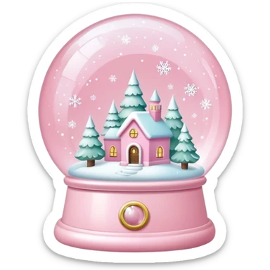 Pastel pink snow globe sticker
