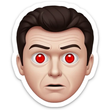 Rick Astley but his entire body and face is completely dark and can’t really see and it is [THE UNKNOWN] and it is most likely a murderous face because btw by the way the only thing actually visible and easy to see is his red dot ball eyes and the background is just pitch black sticker