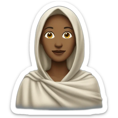 a white woman in a shawl in full growth sticker
