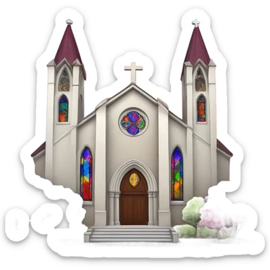 brightly colorful church sticker