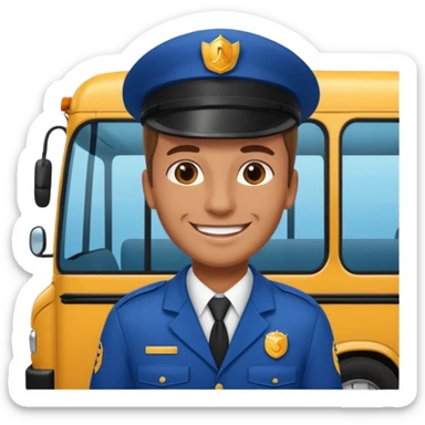 trabajando conductor bus sticker