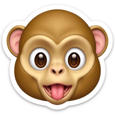 monkey sticking out tongue sticker