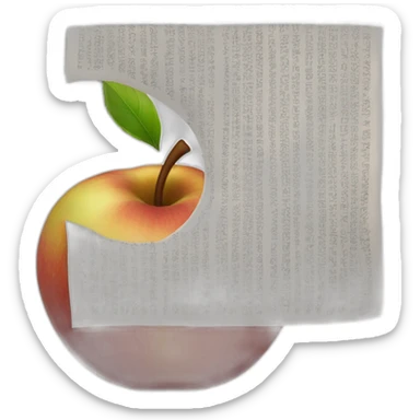 Media manzana pegada a una letra D sticker