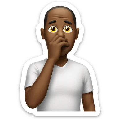 Smelly holding nose sticker