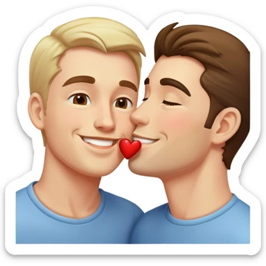 Guys kissing each other 
 sticker