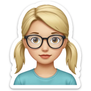 Ponytail Girl with Glasses sticker
