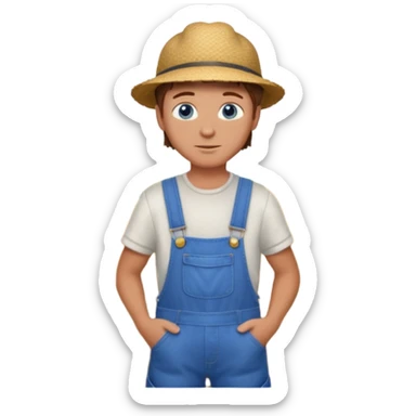 CREATE ME A NICE FARMER BOY BROWN HAIR TANNED SKIN AND BLUE EYES sticker