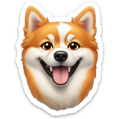 Orange Pomeranian Husky smiling sticker