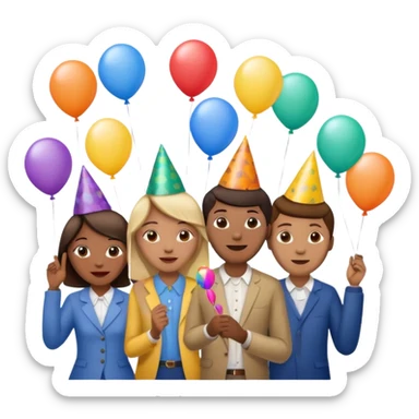 The word hide your girlfriends and party balloons multicolored sticker