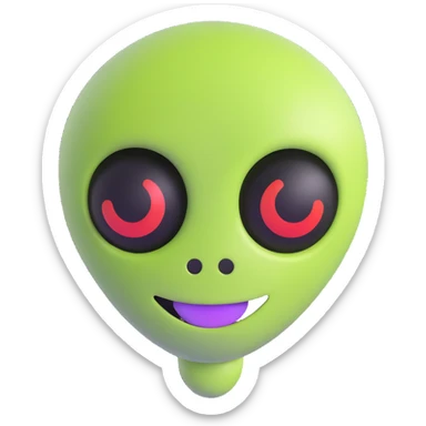 alien, 3D emoji style sticker
