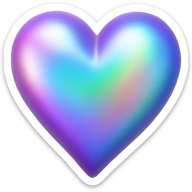 Iridescent heart sticker