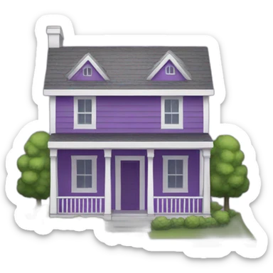 purple minimalistic house sticker