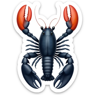 White and black white lobster  sticker
