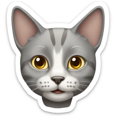 fold-eared gray cat sticker