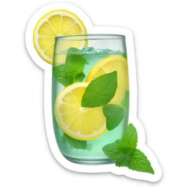 Lemon and mint juice sticker