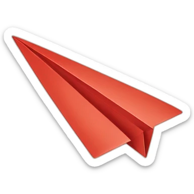 Paper plane red sticker