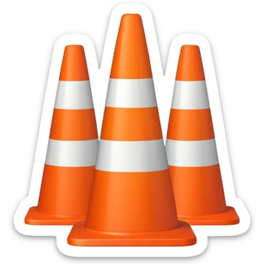 Warning Cone red sticker
