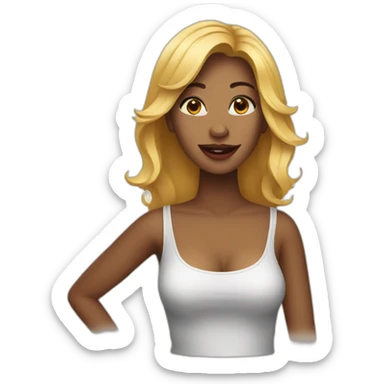 Female singer sticker