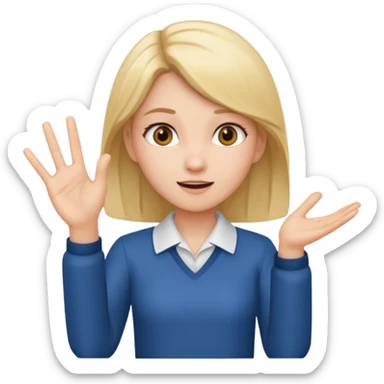 A girl teaching words..so i need a girl position like she us teaching..like real speaking  sticker