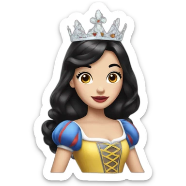 Snow White black hair princess sticker