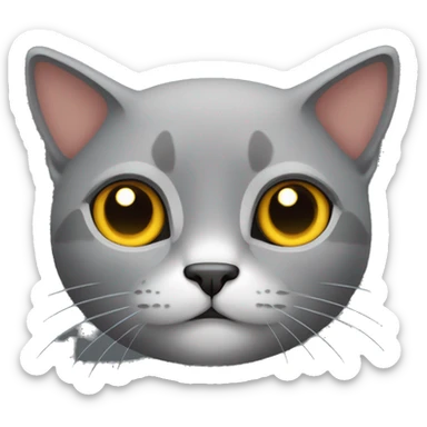 Gato gris oscuro con ojos amarillos sticker