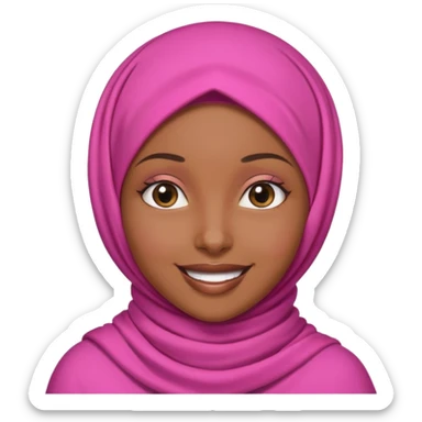 Brownskin black girl with pink hijab  sticker