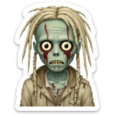 zombie boy with dreads over his eyes sticker