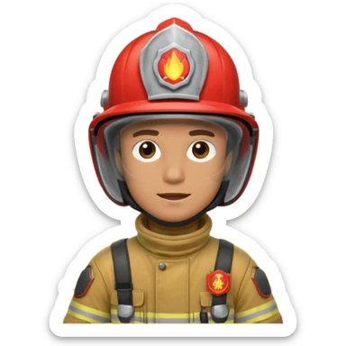male firefighter on fire sticker