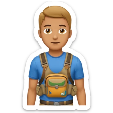 man with waist bags sticker