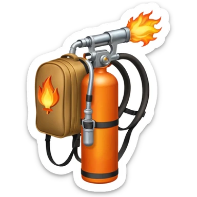 flame thrower with backpack sticker
