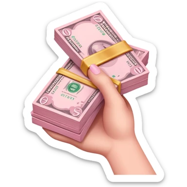 Light pink sending money sticker