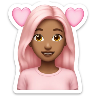 Dubble light pink hearts sticker