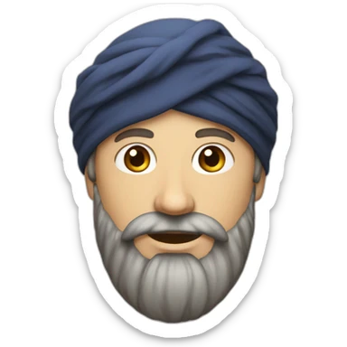 white man wearing big turban dark brown beard sticker
