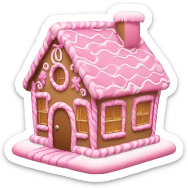 Pink gingerbread house sticker