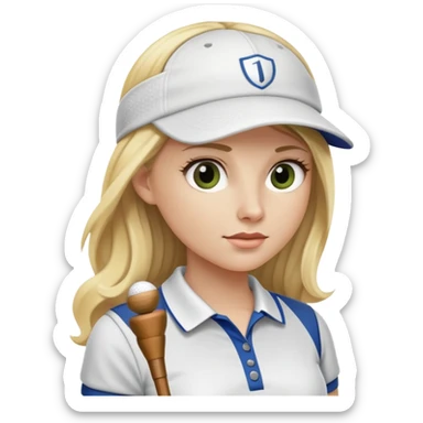 Long Blonde hair golf girlie sticker