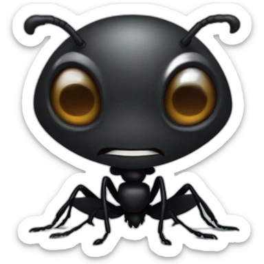 A personification of a dark ant sticker