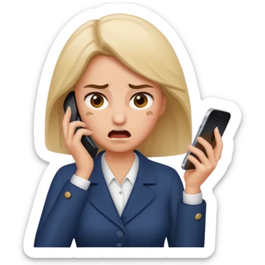 Woman slamming a phone down sticker