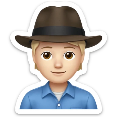 A roblox noob with a fedora hat sticker