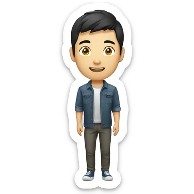jeune asiatique homme sticker