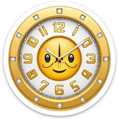 Crea un reloj de oro amarillo con muchos diamantes sticker