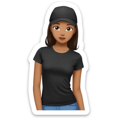 black women's t-shirt with round neck and short cap sleeves, fitted feminine cut, only the garment, isolated on white background, no model sticker