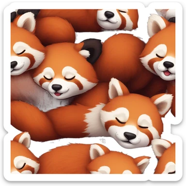 red panda sleeping sticker
