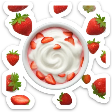 bowl of yogurt with strawberries  sticker